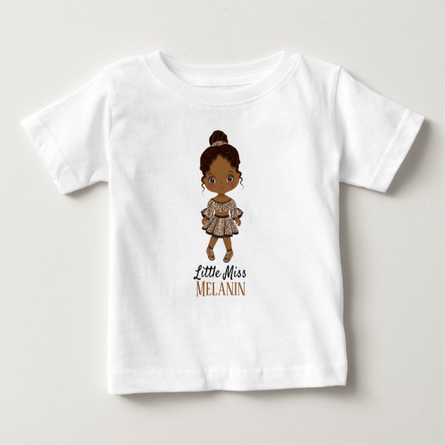 Camiseta De Bebé La pequeña Miss Melanin Chica T-Shirt (Anverso)