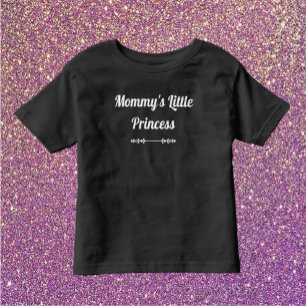 Camiseta De Bebé La pequeña princesa de la mami negra y blanca moda