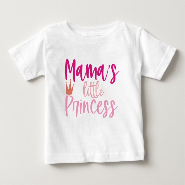 Camiseta De Bebé La pequeña princesa de mamá. (Conjunto coincidente (Anverso)