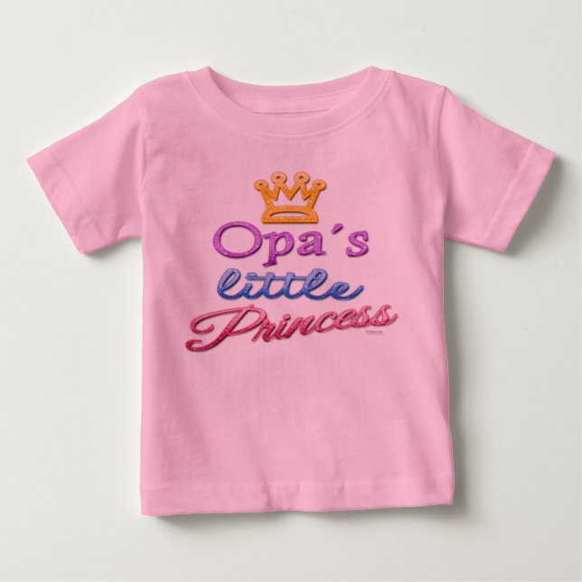 Camiseta De Bebé La pequeña princesa de Opa, su bebé, pequeña camis (Anverso)