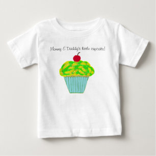 Camiseta De Bebé La pequeña tarta de mamá y papá es amarillo verde