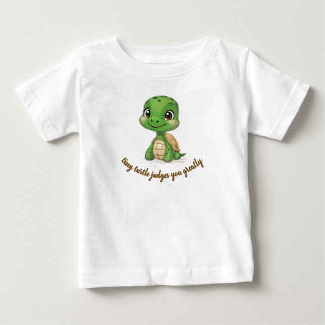 Camiseta De Bebé La pequeña tortuga te juzga (Anverso)