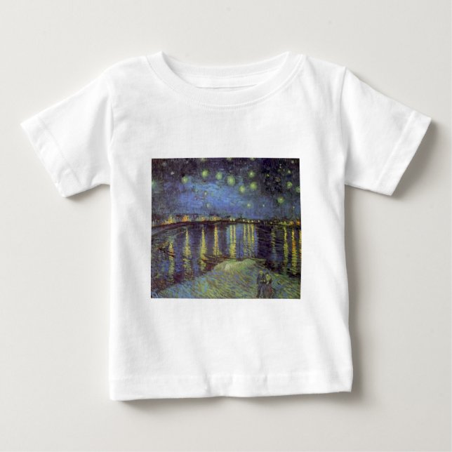 Camiseta De Bebé La pintura nocturna estelar de Van Gogh (Anverso)