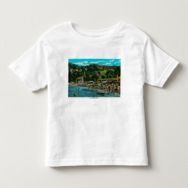 Camiseta De Bebé La playa de baño en Avalon, isla de Catalina (Anverso)