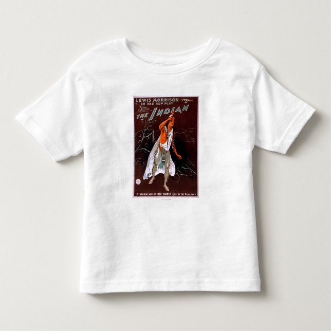 Camiseta De Bebé "La pluma roja del indio" -, jefe del (Anverso)