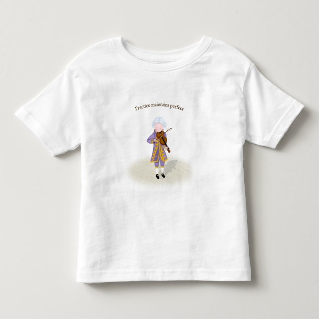 Camiseta De Bebé La práctica mantiene el violín perfecto de Mozart (Anverso)