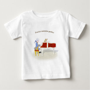 Camiseta De Bebé "La práctica mantiene la perfección" Mozart jugand