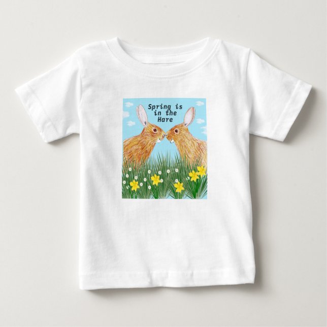 Camiseta De Bebé La primavera está en la liebre (Anverso)