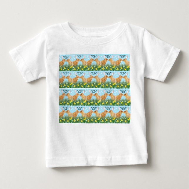 Camiseta De Bebé La primavera está en la liebre (Anverso)