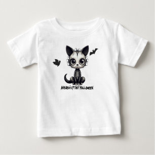 Camiseta De Bebé La primera Halloween del bebé. Gato ojos grandes. 