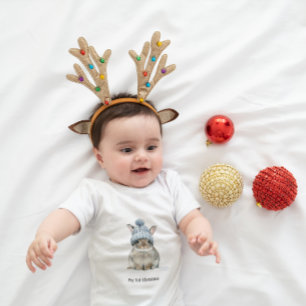Camiseta De Bebé La primera Navidad de Little Bunny, personalizado