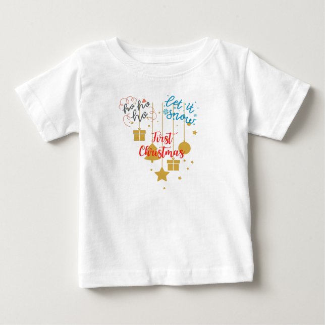 Camiseta De Bebé La primera Navidad del bebé (Anverso)
