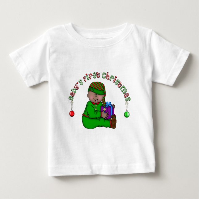 Camiseta De Bebé La primera Navidad del bebé Elfo bebé (AA2) (Anverso)