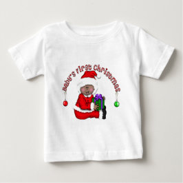 Camiseta De Bebé La primera Navidad del bebé Santa bebé (AA1)