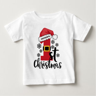 Camiseta De Bebé La primera Navidad del bebé Sombrero de Santa pers