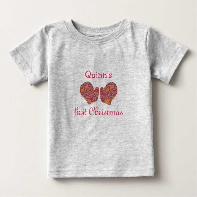Camiseta De Bebé La primera Navidad del bebé T (Anverso)
