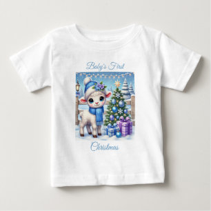 Camiseta De Bebé La primera Navidad del cordero bebé