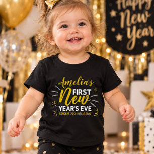 Camiseta De Bebé La primera Nochevieja del bebé Personalizado