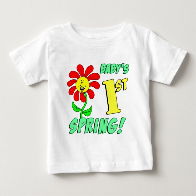 Camiseta De Bebé La primera primavera del bebé (Anverso)