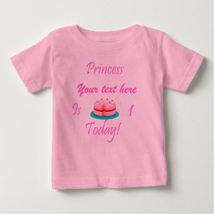 Camiseta De Bebé La princesa (su nombre) es 1 hoy