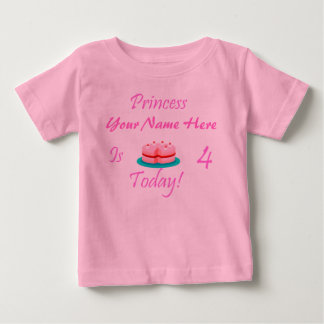 Camiseta De Bebé La princesa (su nombre) es 4 hoy