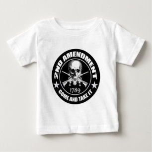 Camiseta De Bebé La segunda enmienda viene tomarle el cráneo y AR