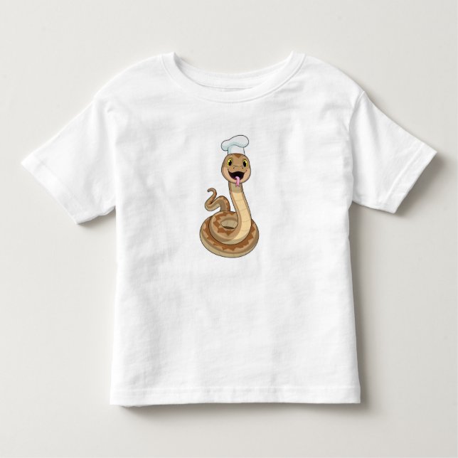 Camiseta De Bebé La serpiente como cocinar con el gorra del chef (Anverso)