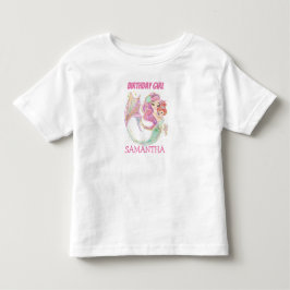 Camiseta De Bebé La sirena Chica de cumpleaños blanca bajo el mar