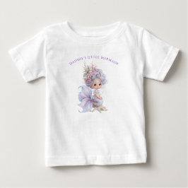 Camiseta De Bebé La Sirenita de Papi Conchas Marinas Purpura Azul 