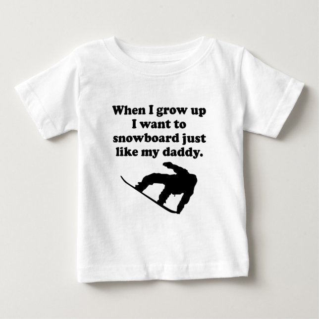 Camiseta De Bebé La snowboard tiene gusto de mi papá (Anverso)