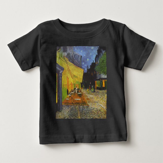 Camiseta De Bebé La terraza del Van Gogh Cafe Post-Impresionista (Anverso)