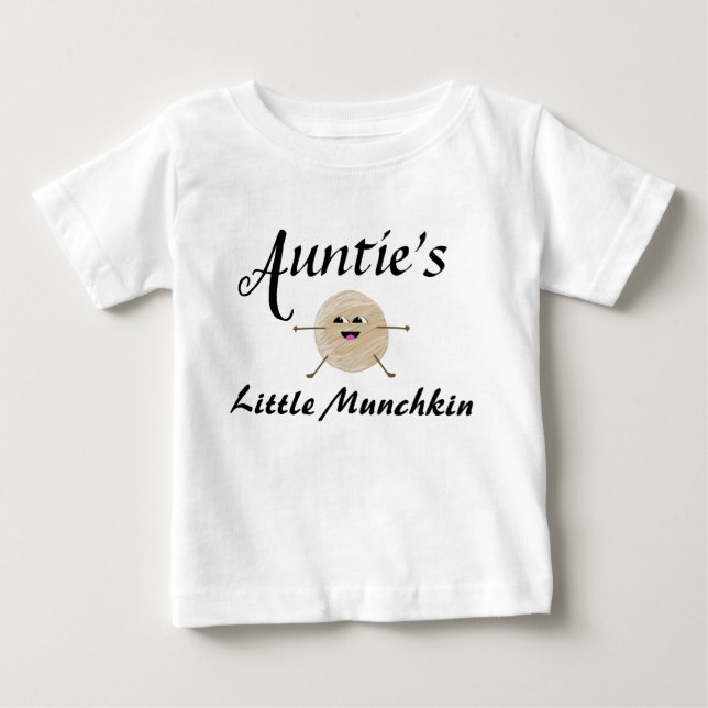 Camiseta De Bebé La tía pequeña Munchkin sobrina sobrina sobrino ad (Anverso)