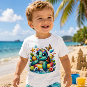 Camiseta De Bebé La tortuga bebé flota con estilo este verano