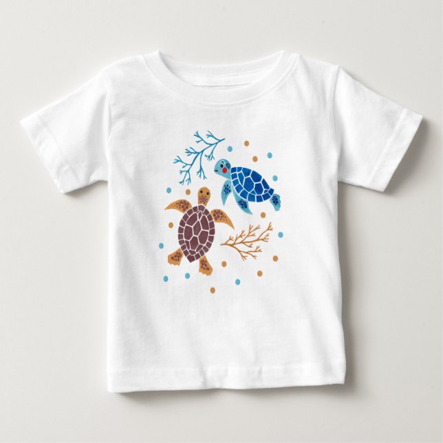 Camiseta De Bebé La tortuga de mar (Anverso)