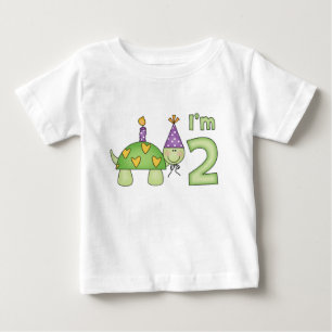 Camiseta De Bebé La tortuga pequeña cumple 2 años
