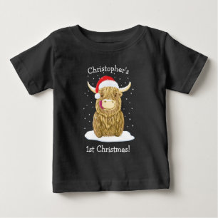 Camiseta De Bebé La Vaca De La Región De Hamish En La Nieve