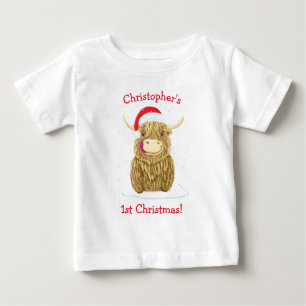 Camiseta De Bebé La Vaca De La Región De Hamish En La Nieve