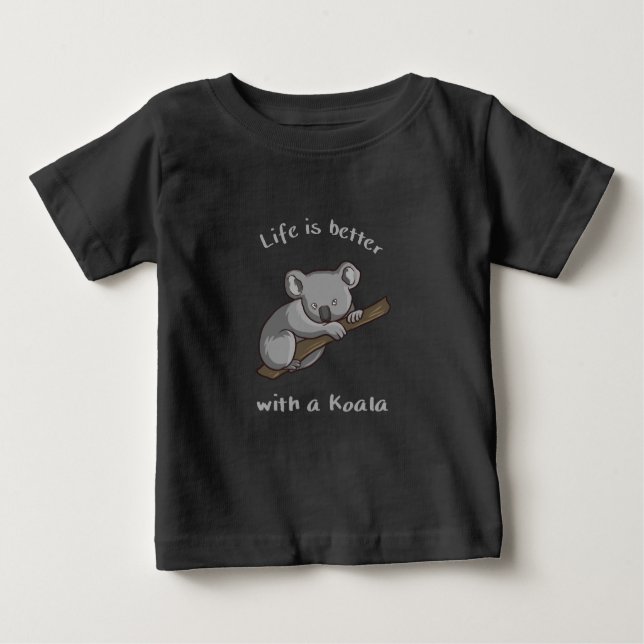Camiseta De Bebé La Vida Es Mejor Con Koala (Anverso)