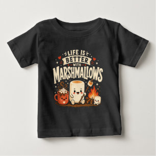 Camiseta De Bebé La vida es mejor con malvaviscos