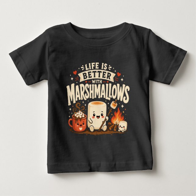 Camiseta De Bebé La vida es mejor con malvaviscos (Anverso)