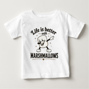 Camiseta De Bebé La vida es mejor con malvaviscos