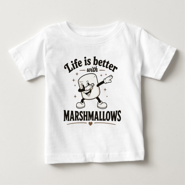 Camiseta De Bebé La vida es mejor con malvaviscos (Anverso)