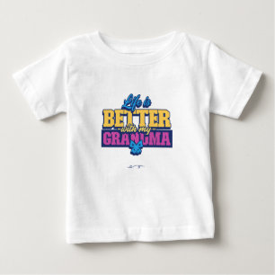 Camiseta De Bebé la vida es mejor con mi abuela