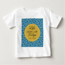 La vida es mejor con Tulips - Patrón amarillo azul
