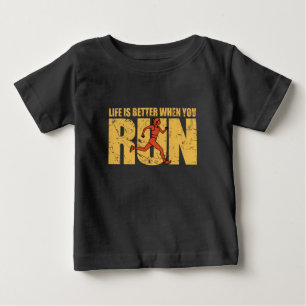 Camiseta De Bebé La vida es mejor cuando corres - Chica Corredora