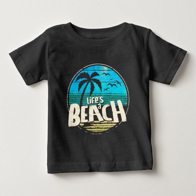 Camiseta De Bebé La vida es una playa (Anverso)