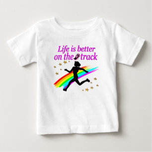 CAMISETA DE BEBÉ LA VIDA ROSA ES MEJOR EN EL DISEÑO DE PISTA