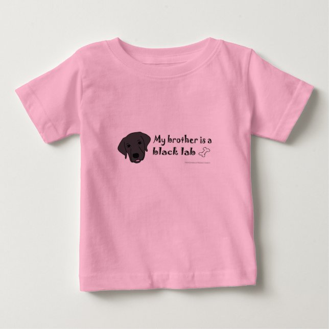 Camiseta De Bebé lab negro (Anverso)