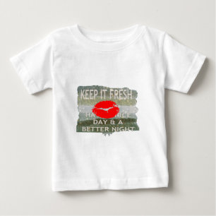 Camiseta De Bebé Labios frescos, vibraciones que aumentan: 'Manténg