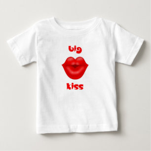 Camiseta De Bebé Labios rojos rayos solares beso grande